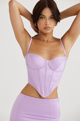 Tamsin Orchid Purple Herringbone Corset | Dress In Beauty
